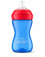 Vaso con boquilla blanda y resistente a las mordidas azul 300ml
