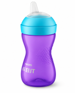 Vaso con boquilla blanda y resistente a las mordidas morado 300ml - Imagen 2
